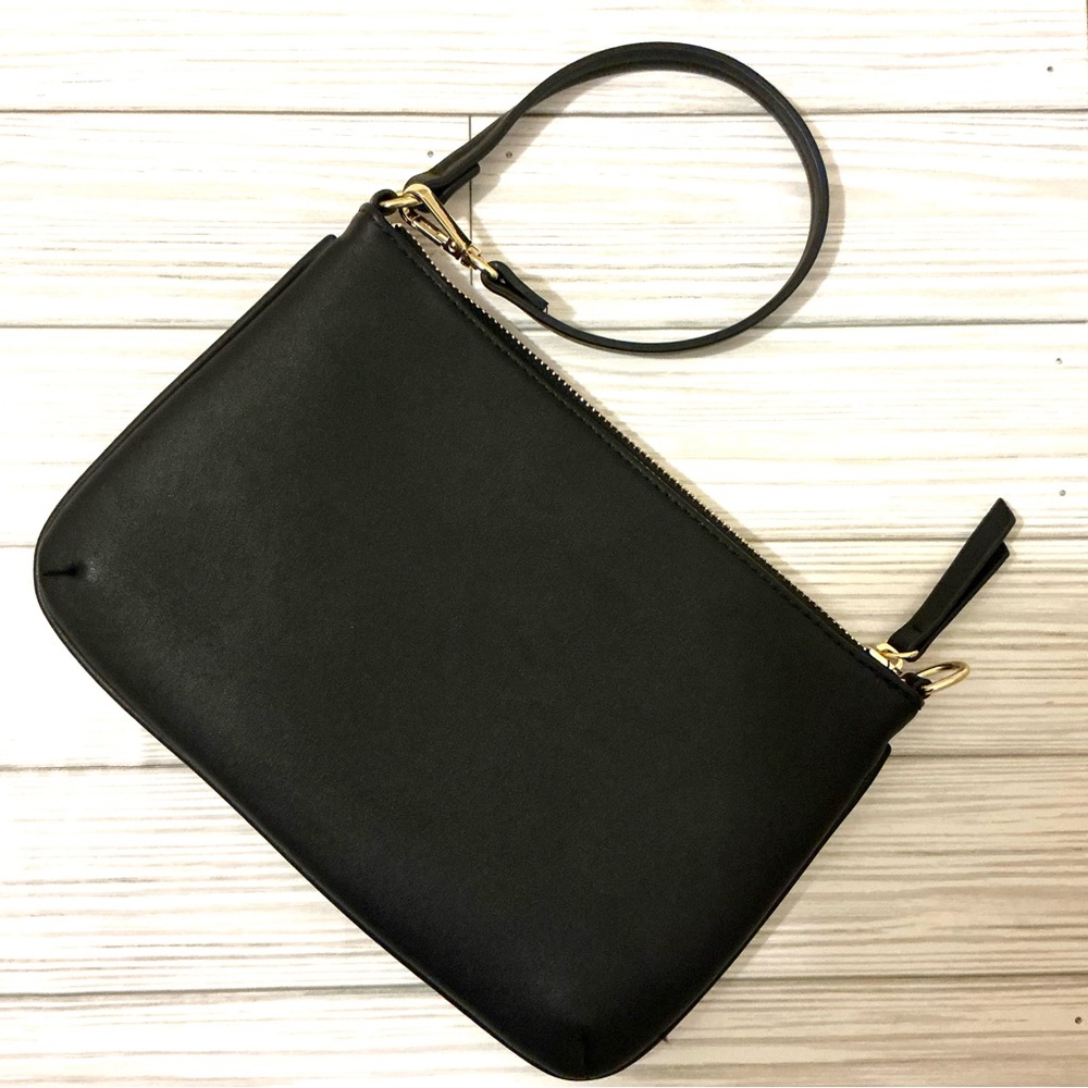 Nine West Black Wristlet / Clutch with Gold Accents - Picture 2 of 5